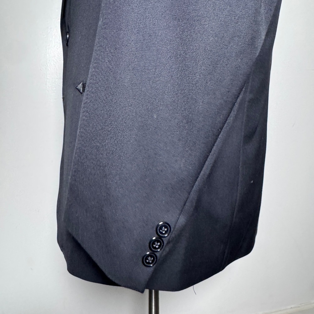 Circle S Blazer Mens 46R Black Solid Western Cowboy Yoke Arrow Pocket 17B - Picture 2 of 6